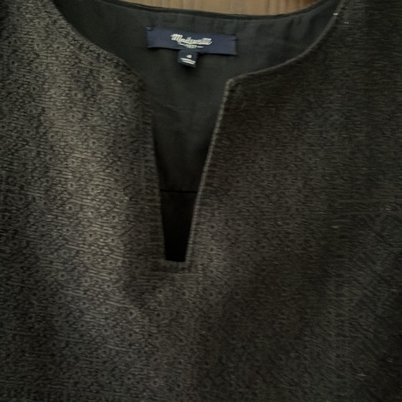 Madewell black sleeveless dress with embroidered top and bottom and designs. 4 - Picture 2 of 10